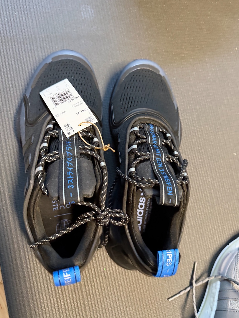 Adidas NMD_v3 Men’s Black Athletic Sneakers with Blue Accents